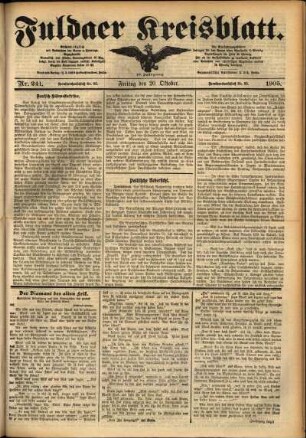 Ausgabe vom Freitag, den 20. Oktober 1905.