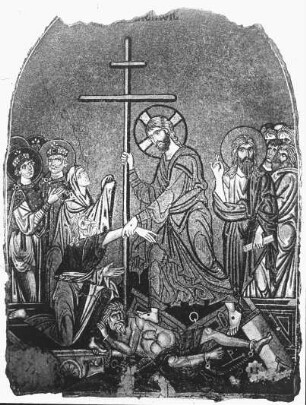 Dafni / Daphni (Athen), Klosterkirche, Auferstehung Christi, Mosaik