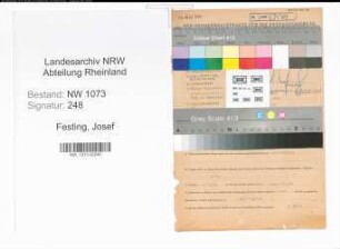 Entnazifizierung Josef Festing , geb. 11.05.1902 (Lehrer)