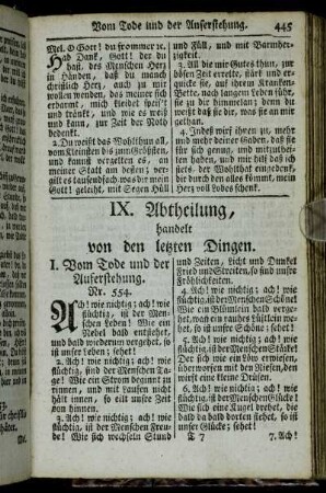 IX. Abtheilung, handelt von den letzten Dingen.