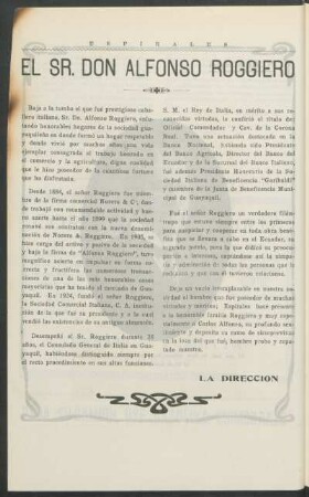 El Sr. Don Alfonso Roggiero