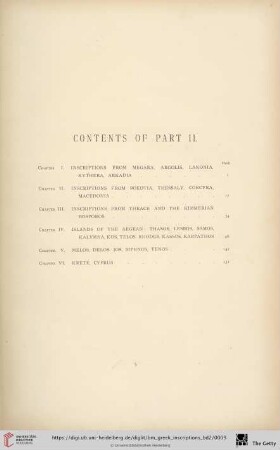 Contents of part II