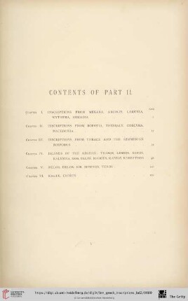 Contents of part II