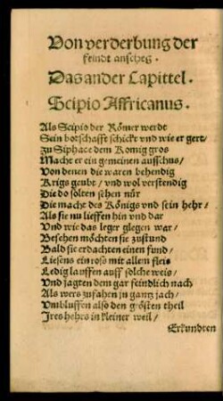 Von verderbung der feindt anscheg. Das ander Capittel.