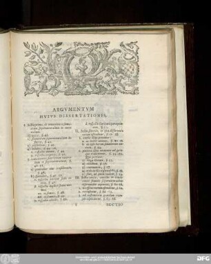 Argumentum Huius Dissertationis.