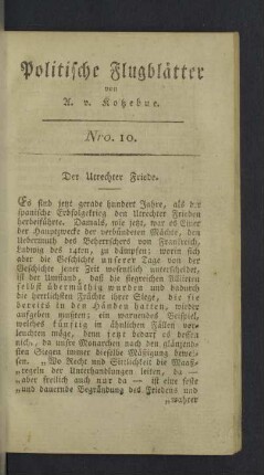 Nro. 10. Der Utrechter Friede.