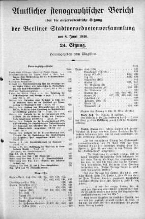 Sitzung 24, 8. Juni 1926
