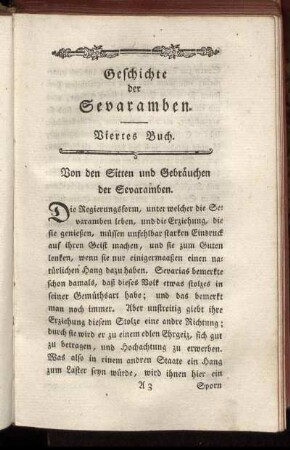 Von den Sitten und Gebräuchen der Sevaramben.