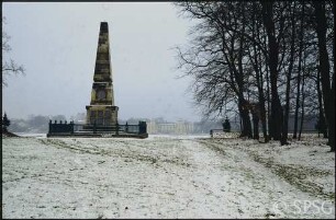 Rheinsberg, Schlossgarten Rheinsberg, im Winter.