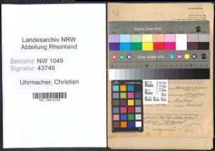 Entnazifizierung Christian Uhrmacher , geb. 15.02.1898 (Kaufmann)