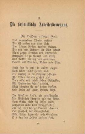 II. Die sozialistische Arbeiterbewegung.