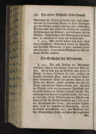 Die Geschichte der Astronomie.