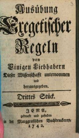 Ausübung Exegetischer Regeln. 3