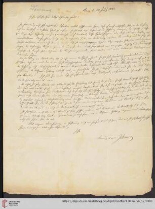 Korrespondenz Isaak Dorner / Carl Ullmann: Brief von Isaak August Dorner an Carl Ullmann