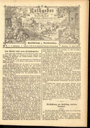 Ausgabe vom Sonntag, den 16. April 1899.