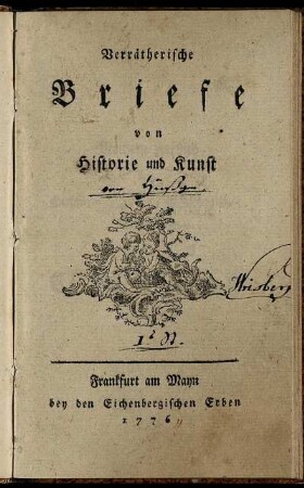 Verrätherische Briefe von Historie und Kunst