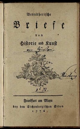 Verrätherische Briefe von Historie und Kunst