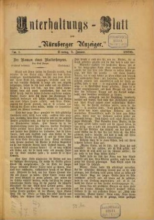 Nürnberger Anzeiger. Unterhaltungs-Blatt. 1886