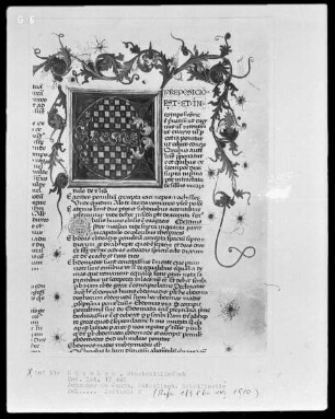 Johannes de Jauna, Catholicon — Initiale E mit anschließender Ranke