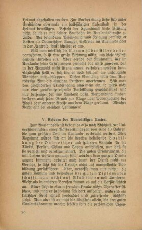 V. Reform des Auswärtigen Amtes
