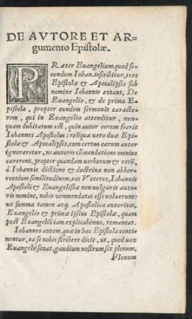 De Autore Et Argumento Epistolae.