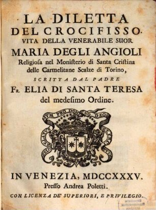 Vita della venerabile ... Maria degli Angioli