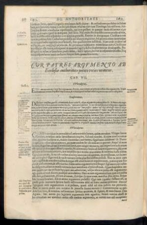 Cur Patres Argumento Ab Ecclesiae authoritate petito toties utantur. Cap. VII.