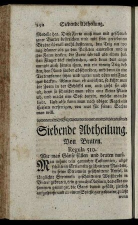 Siebende Abtheilung. Von Braten.