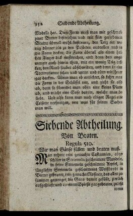 Siebende Abtheilung. Von Braten.
