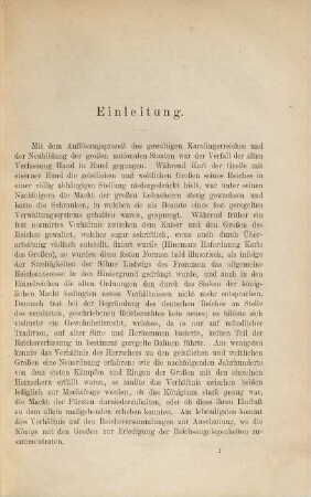 Beiträge zur Geschichte des deutschen Reichstages in den Jahren 911 - 1125 : Bezeichnung und Einberufung. Ort und Zeit. Die Teilnehmer ; Inaugural-Dissertation