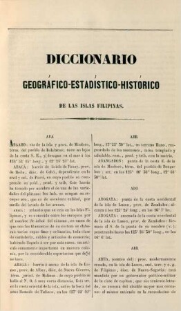 Diccionario geográfico-estadístico-histórico de las islas Filipinas