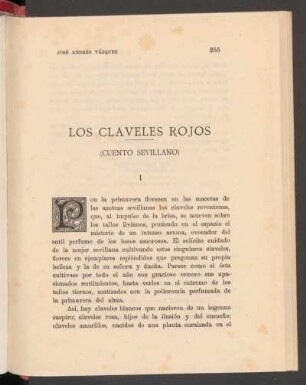Los claveles rojos : (Cuento sevillano)