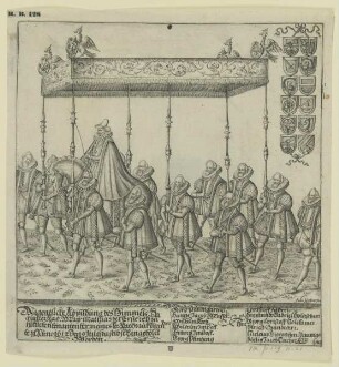 Erinnerungsblatt: Traghimmel unter dem Kaiser Matthias in Nürnberg einzog