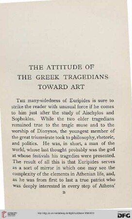 The attitude of the greek tragedians toward art