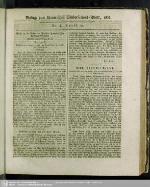 Beilage zum literarischen Conversations-Blatt, 1823. Nr. 3. April 12.