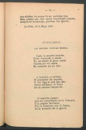 Victor Hugo : Al doctor Nicolas Massa