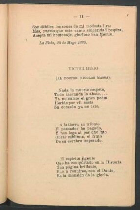 Victor Hugo : Al doctor Nicolas Massa
