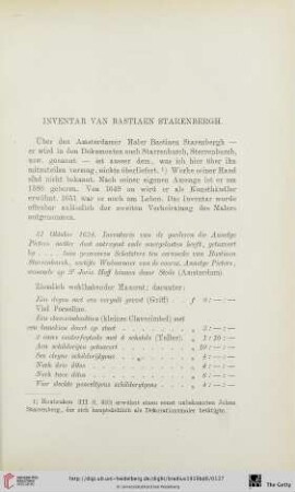 Inventar van Bastiaen Starenbergh