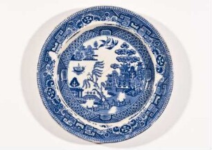 Teller mit chinesisch inspirierter Darstellung einer Liebessage