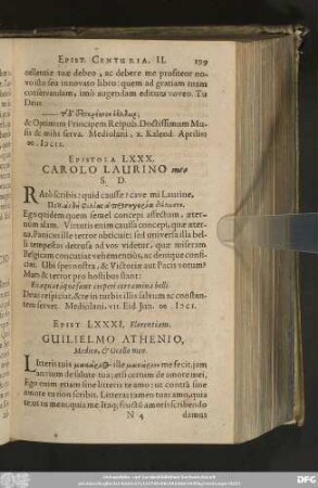 Epistola LXXX. Carolo Laurino meo S. D.