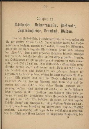 Ausflug 22. Ochshausen, Vollmarshausen, Wellerode, Fahrenbachteiche, Crumbach, Waldau.