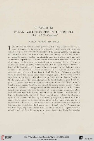 Chapter XI. Pagan Architecture in the Djebel Haurân - Continued