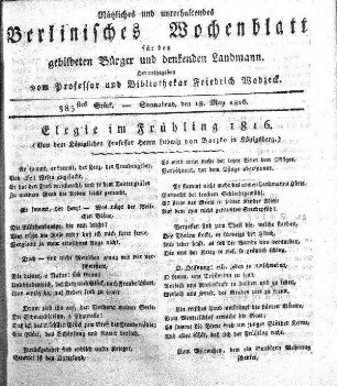 385stes Stueck, 18. May 1816