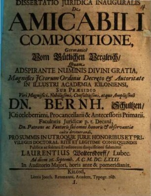 Diss. iur. inaug. de amicabili compositione