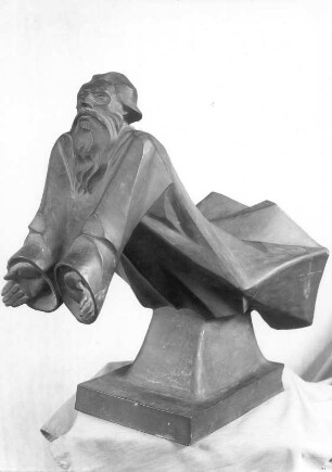 Schwebender Gottvater. Böttgersteinzeug; H. 50,5 cm (1922; E. Barlach). Güstrow: Atelierhaus am Inselsee