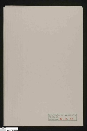 Des Bürgers und Taglöhners Johannes Schaefer (Schäfer) aus Sandhofen und dessen verstorbenen Ehefrau Katharina, eine geborene Engelluft, Inventur und Eventualabteilung
