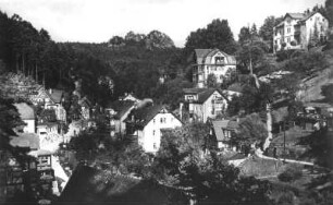 Rathen-Niederrathen. Waltersdorfer Straße gegen Gamrig