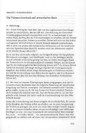 Ein Valenzwörterbuch auf semantischer Basis