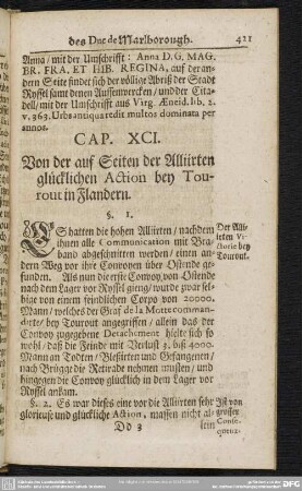 Cap. XCI. Von der auf Seiten der Alliirten glücklichen Action bey Tourout in Flandern