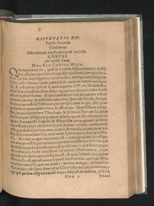 Disputatio XIV. Continens explicationem voculae.